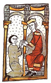 Ermengol II d'Urgell ven al seu vassall Arnau Mir de Tost el castell de Llord (Isona). Liber Feudorum Maior - Arxiu Corona d'Arag
