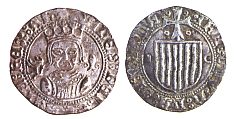 Reial de plata aragons encunyat el 1475 per Joan II.